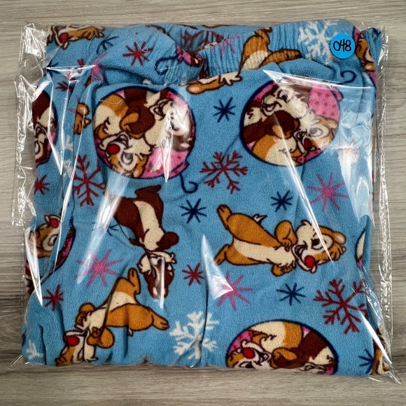 Disney Chip and Dale Pajama Pants Loungewear Blue Women's Medium‎ Cartoon - Picture 7 of 7
